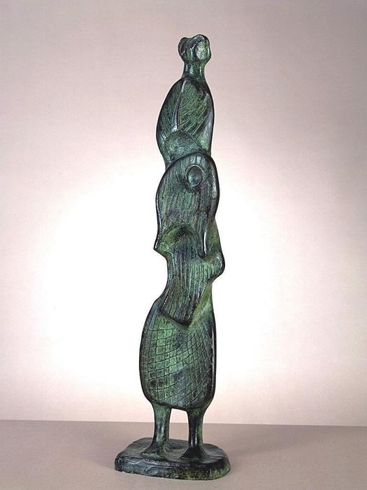 Wikoo.org - موسوعة الفنون الجميلة - اللوحة، العمل الفني Henry Moore - Leaf Figure No. 4