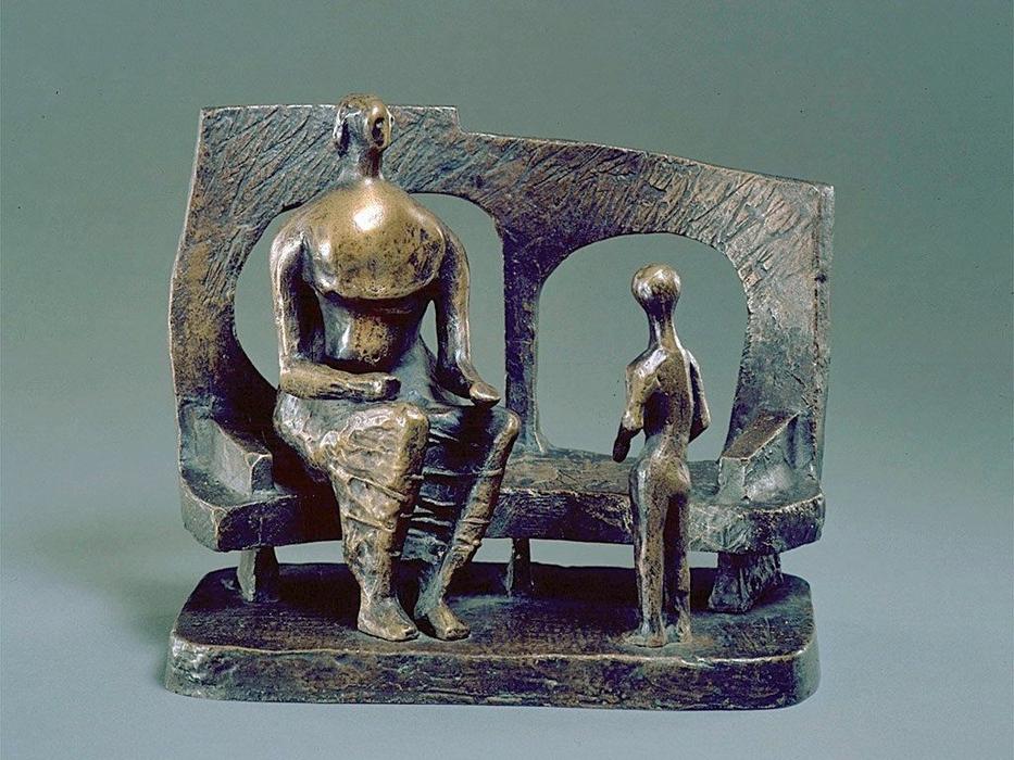 Wikioo.org - สารานุกรมวิจิตรศิลป์ - จิตรกรรม Henry Moore - Mother and Child Against Open Wall