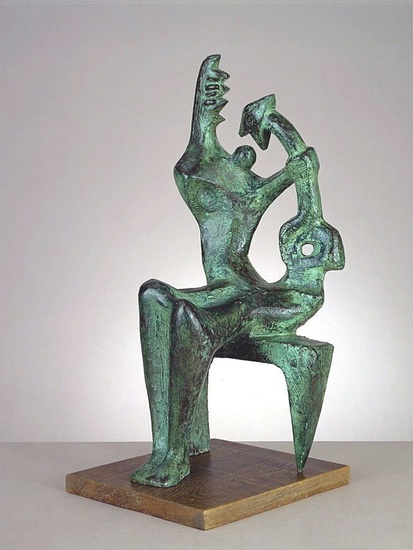 Wikioo.org – La Enciclopedia de las Bellas Artes - Pintura, Obras de arte de Henry Moore - Madre y el Niño