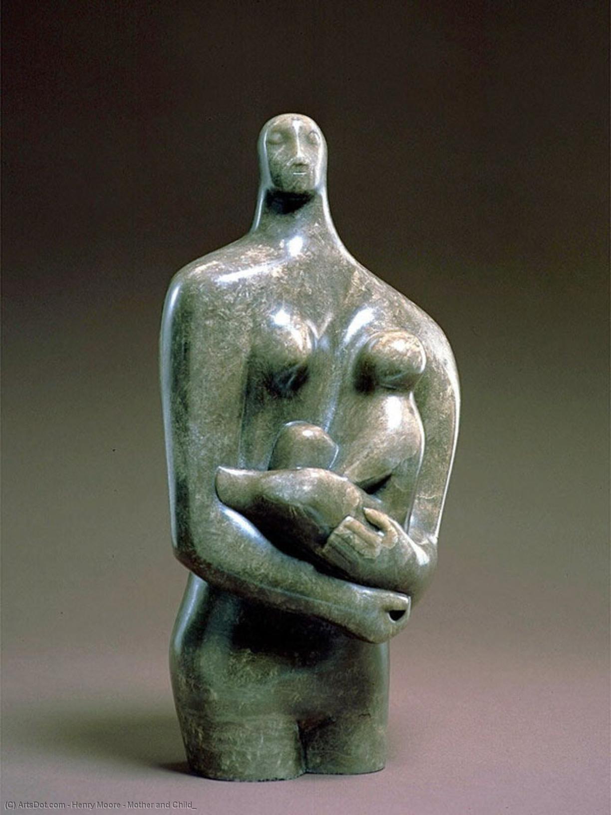 Wikioo.org – La Enciclopedia de las Bellas Artes - Pintura, Obras de arte de Henry Moore - Madre e hijo_