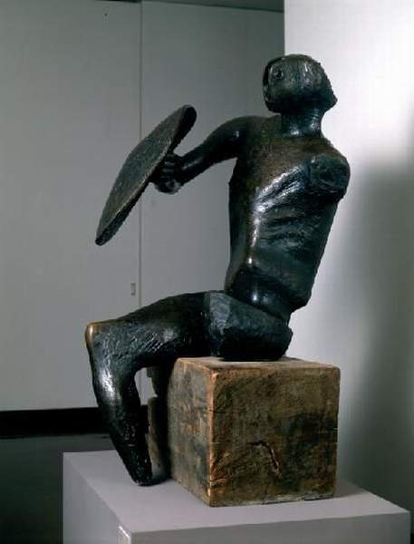 Wikoo.org - موسوعة الفنون الجميلة - اللوحة، العمل الفني Henry Moore - The Warrior