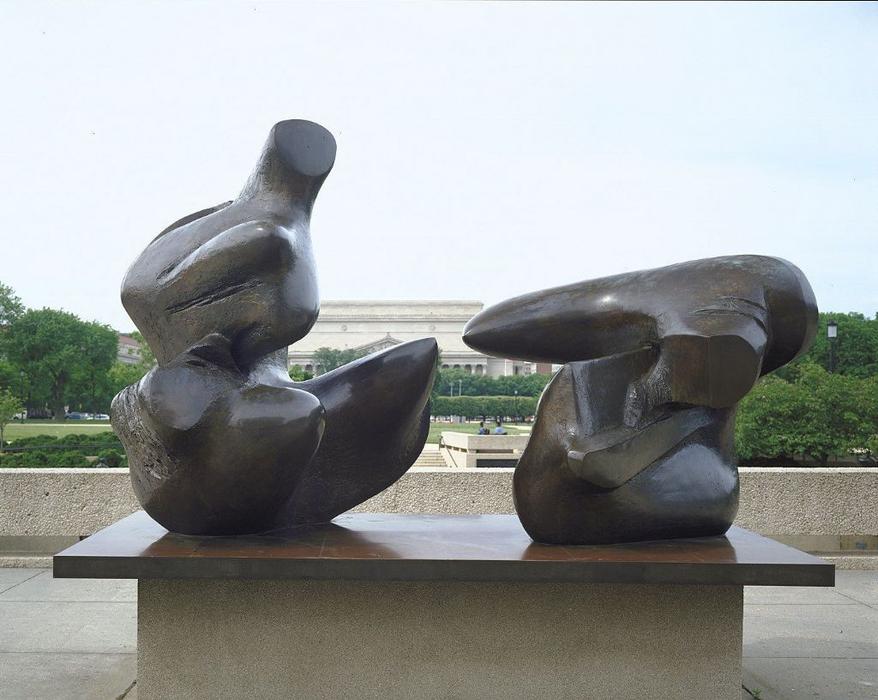 Wikioo.org - สารานุกรมวิจิตรศิลป์ - จิตรกรรม Henry Moore - Two-Piece Reclining Figure, Points