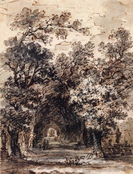 WikiOO.org - Encyclopedia of Fine Arts - Maľba, Artwork Jean-Honoré Fragonard - Avenue of Trees