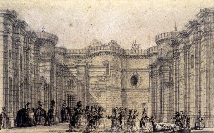WikiOO.org - Encyclopedia of Fine Arts - Maalaus, taideteos Jean-Honoré Fragonard - Bastille Courtyard
