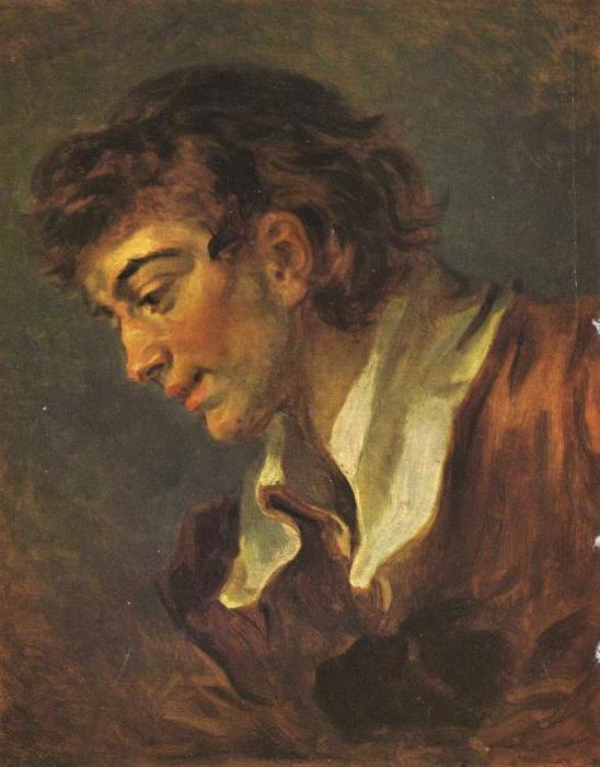 Wikioo.org – La Enciclopedia de las Bellas Artes - Pintura, Obras de arte de Jean-Honoré Fragonard - cabeza de un joven hombre