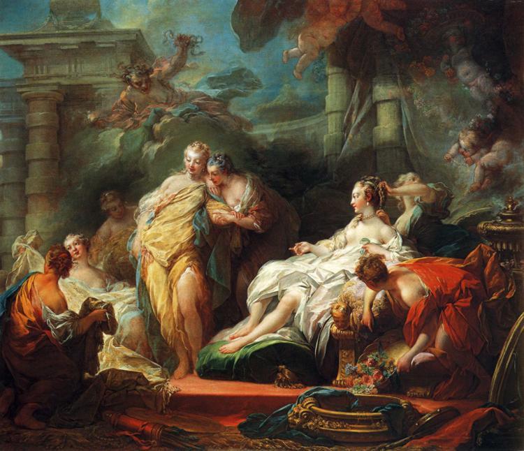 Wikioo.org - The Encyclopedia of Fine Arts - Painting, Artwork by Jean-Honoré Fragonard - Psyche Showing Her Sisters Her Gifts from Cupid