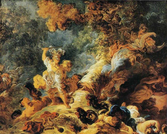 WikiOO.org - 百科事典 - 絵画、アートワーク Jean-Honoré Fragonard - 魅惑の森のリナルド