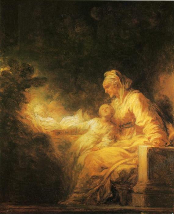 Wikioo.org - The Encyclopedia of Fine Arts - Painting, Artwork by Jean-Honoré Fragonard - The Education of the Virgin