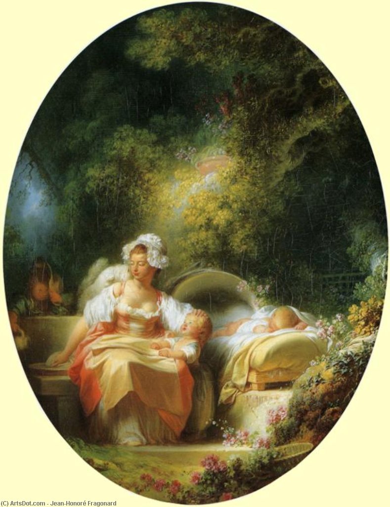 WikiOO.org - Encyclopedia of Fine Arts - Maleri, Artwork Jean-Honoré Fragonard - The Good Mother