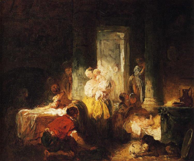 WikiOO.org - Enciklopedija dailės - Tapyba, meno kuriniai Jean-Honoré Fragonard - The Italian Family