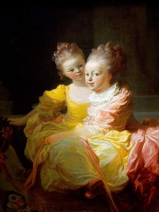 WikiOO.org - Encyclopedia of Fine Arts - Schilderen, Artwork Jean-Honoré Fragonard - The Two Sisters