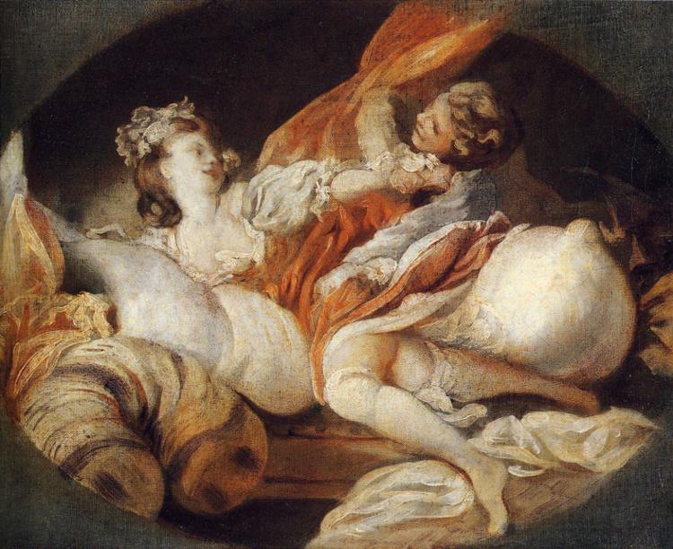 Wikioo.org - The Encyclopedia of Fine Arts - Painting, Artwork by Jean-Honoré Fragonard - The Useless Resistance