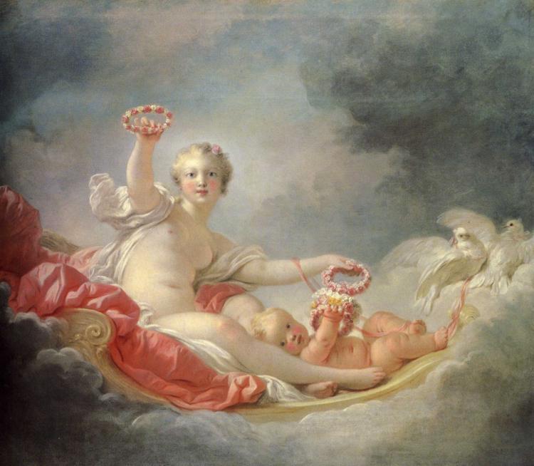 Wikioo.org - The Encyclopedia of Fine Arts - Painting, Artwork by Jean-Honoré Fragonard - Venus and Cupid (also called Day)