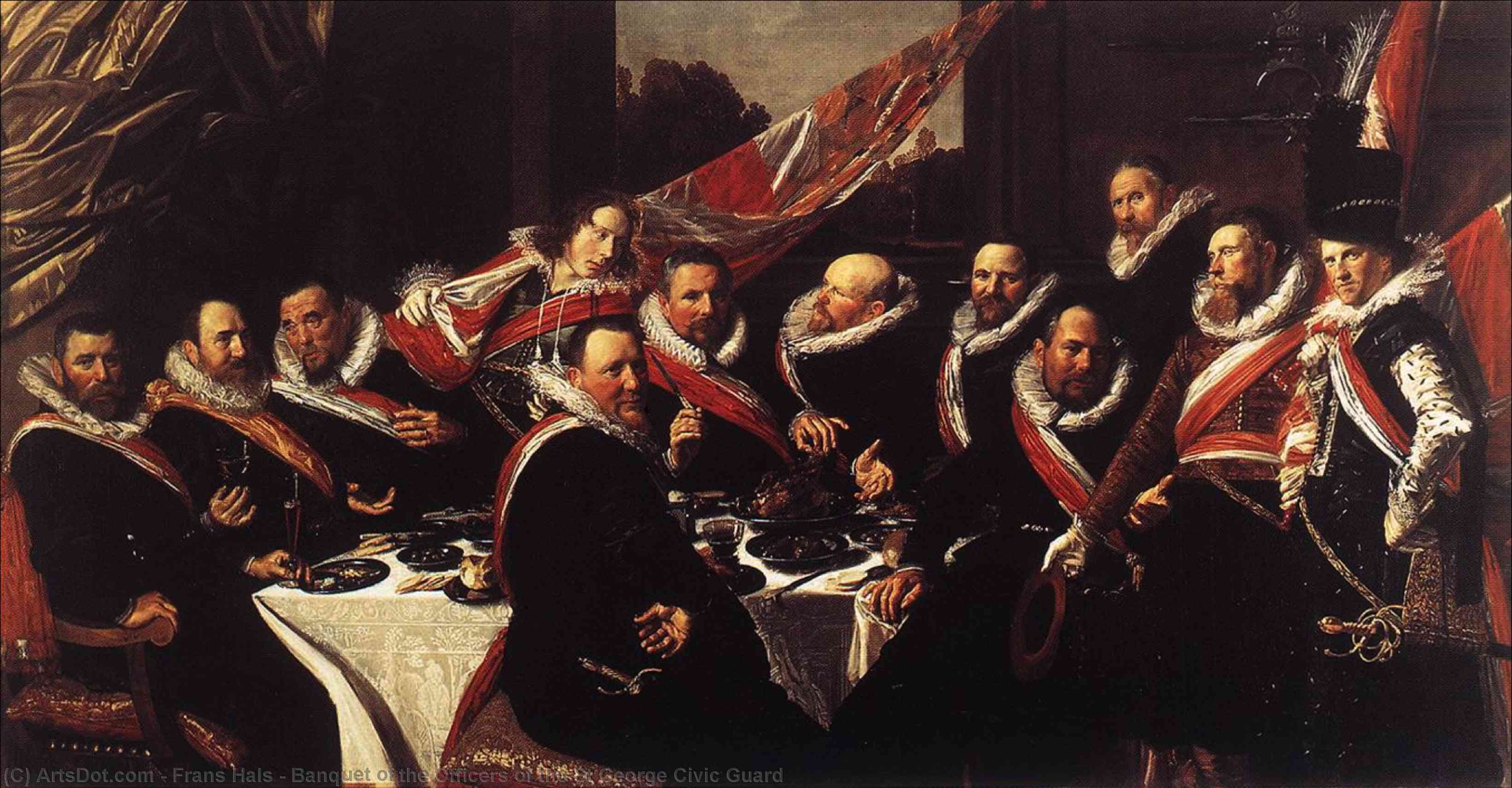 Wikioo.org - The Encyclopedia of Fine Arts - Painting, Artwork by Frans Hals - Banquet of the Officers of the St George Civic Guard