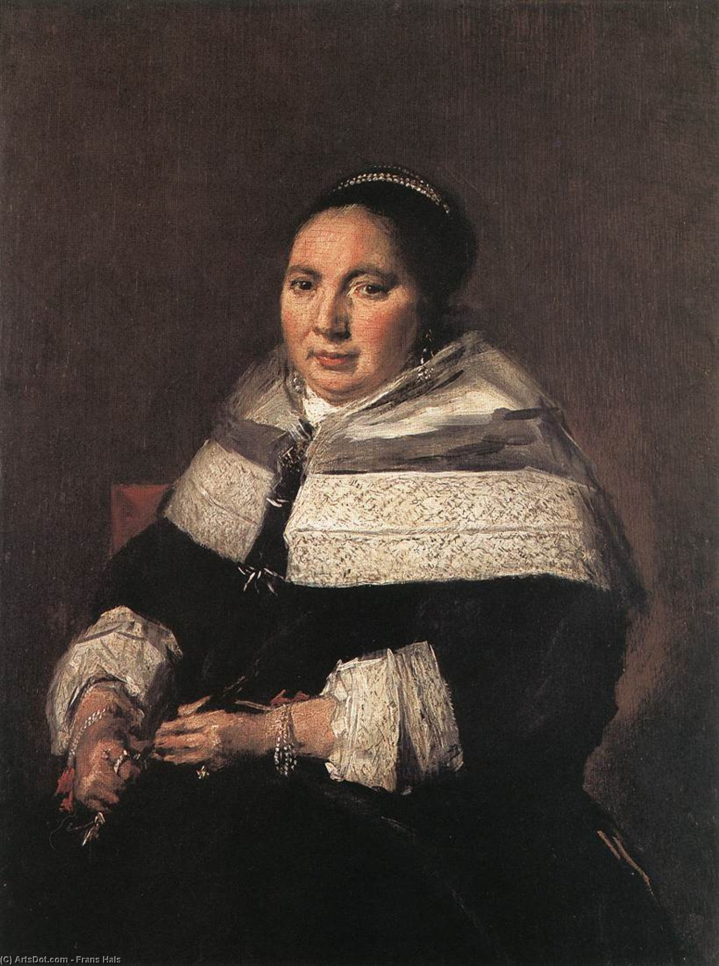 WikiOO.org – 美術百科全書 - 繪畫，作品 Frans Hals -  肖像  坐在 woman
