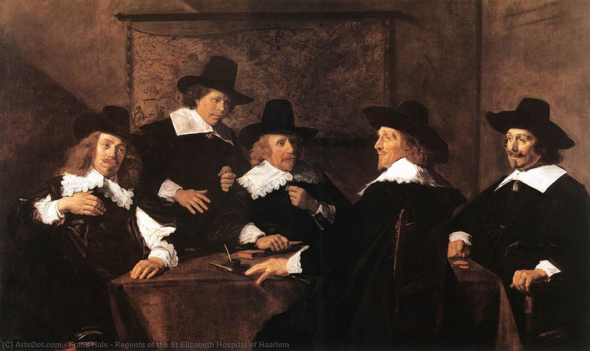 Wikoo.org - موسوعة الفنون الجميلة - اللوحة، العمل الفني Frans Hals - Regents of the St Elizabeth Hospital of Haarlem