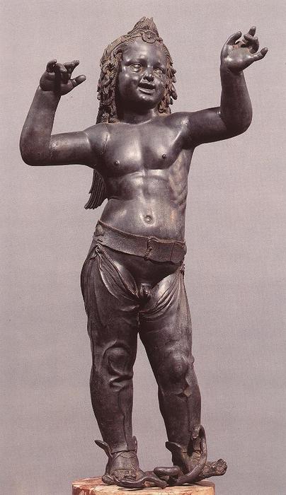 WikiOO.org - Enciklopedija likovnih umjetnosti - Slikarstvo, umjetnička djela Donatello - Allegoric Figure of a Boy (Atys), front view