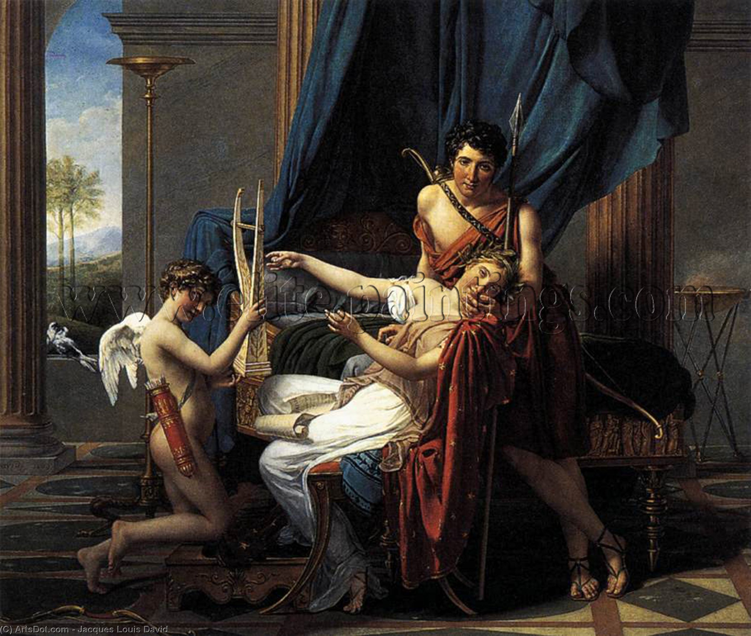 WikiOO.org - Енциклопедия за изящни изкуства - Живопис, Произведения на изкуството Jacques Louis David - Sappho and Phaon