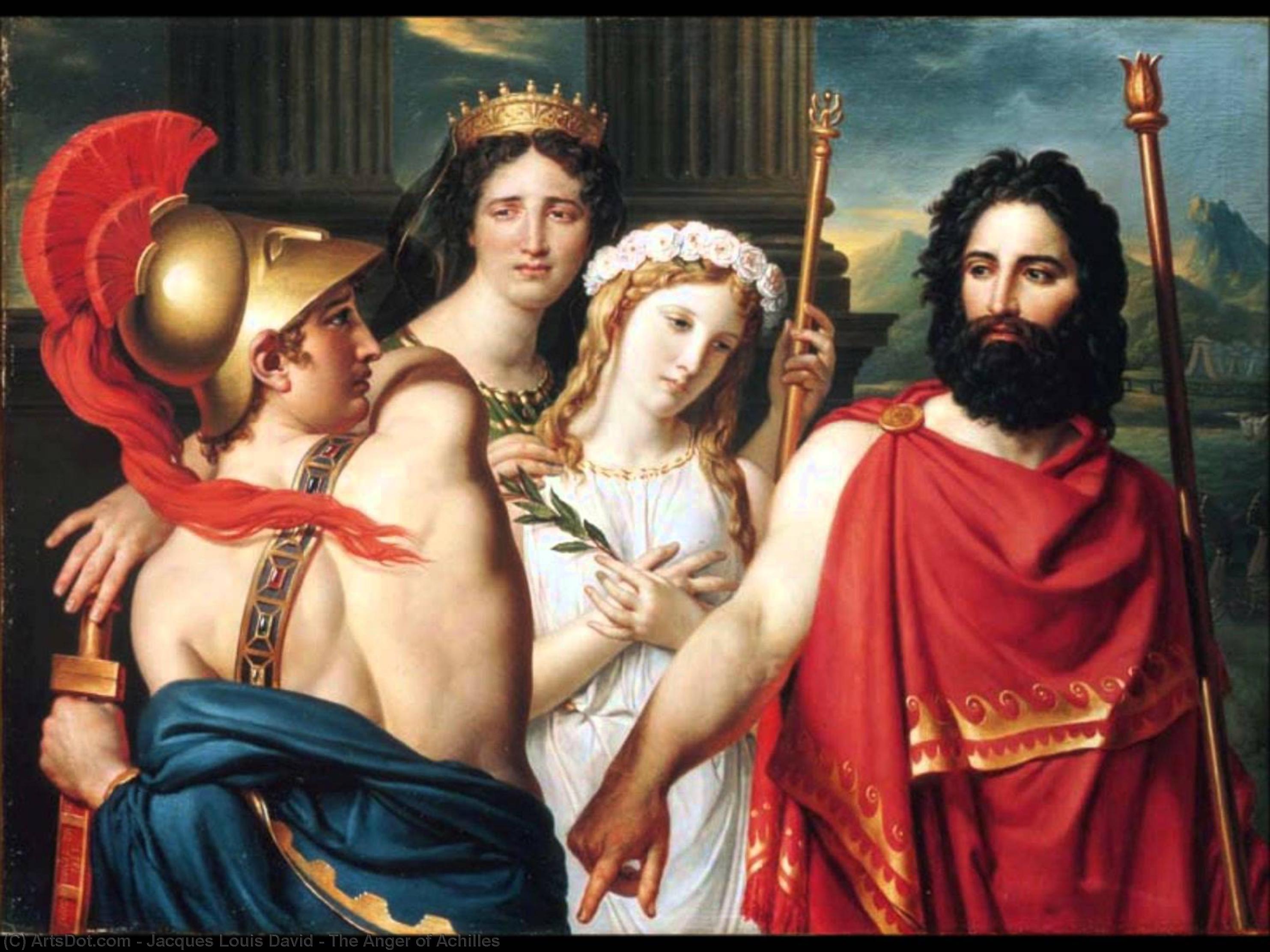WikiOO.org - Εγκυκλοπαίδεια Καλών Τεχνών - Ζωγραφική, έργα τέχνης Jacques Louis David - The Anger of Achilles
