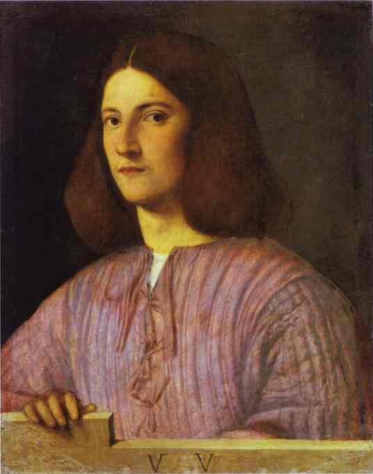 WikiOO.org – 美術百科全書 - 繪畫，作品 Giorgione (Giorgio Barbarelli Da Castelfranco) -  一个年轻的  男子