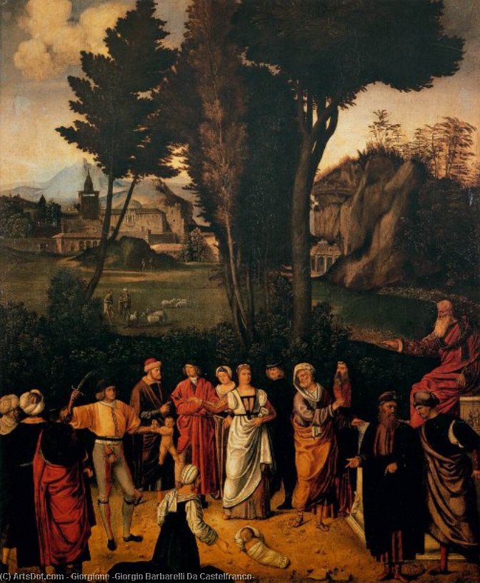 WikiOO.org - Енциклопедия за изящни изкуства - Живопис, Произведения на изкуството Giorgione (Giorgio Barbarelli Da Castelfranco) - The Judgment of Solomon