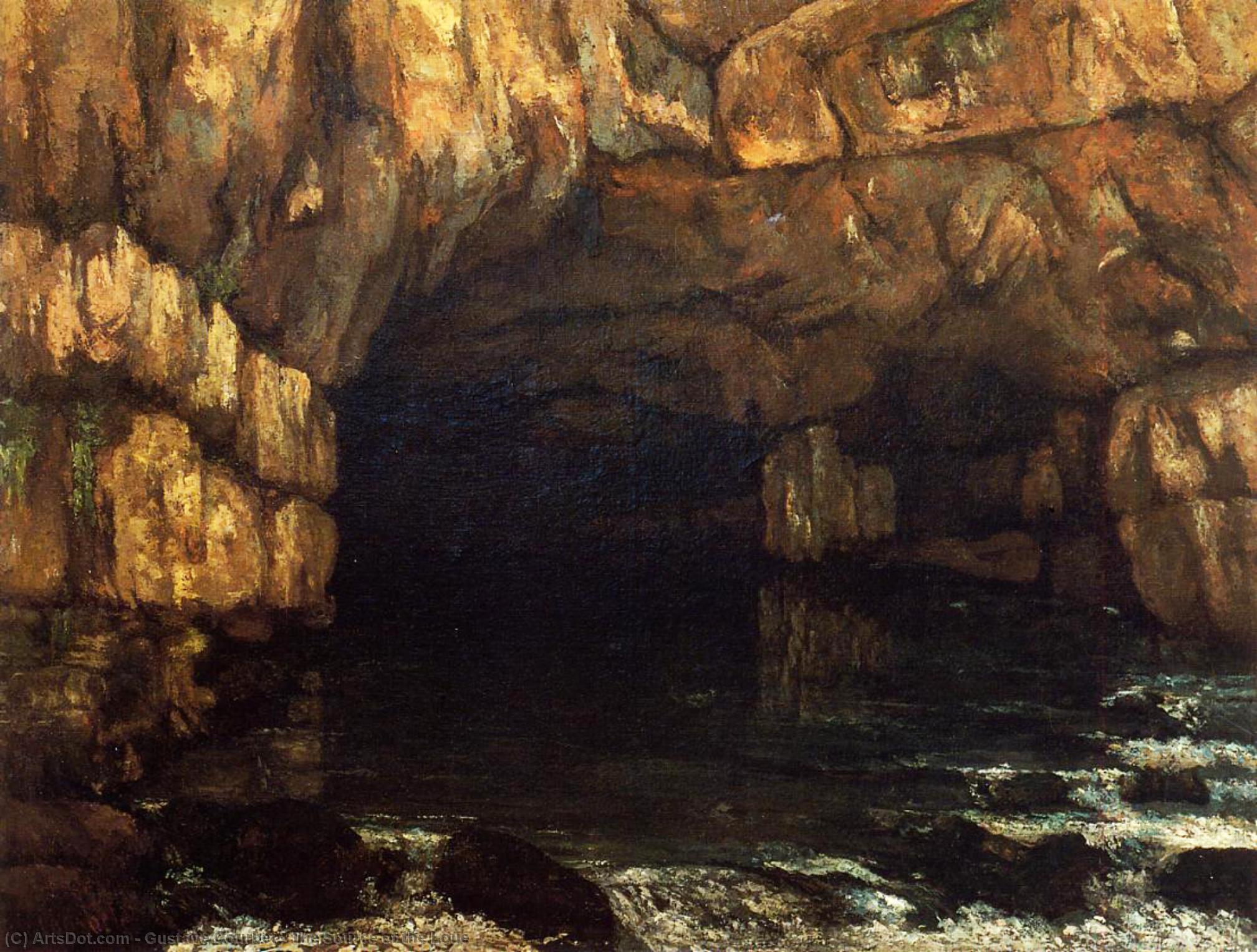 Wikoo.org - موسوعة الفنون الجميلة - اللوحة، العمل الفني Gustave Courbet - The Source of the Loue