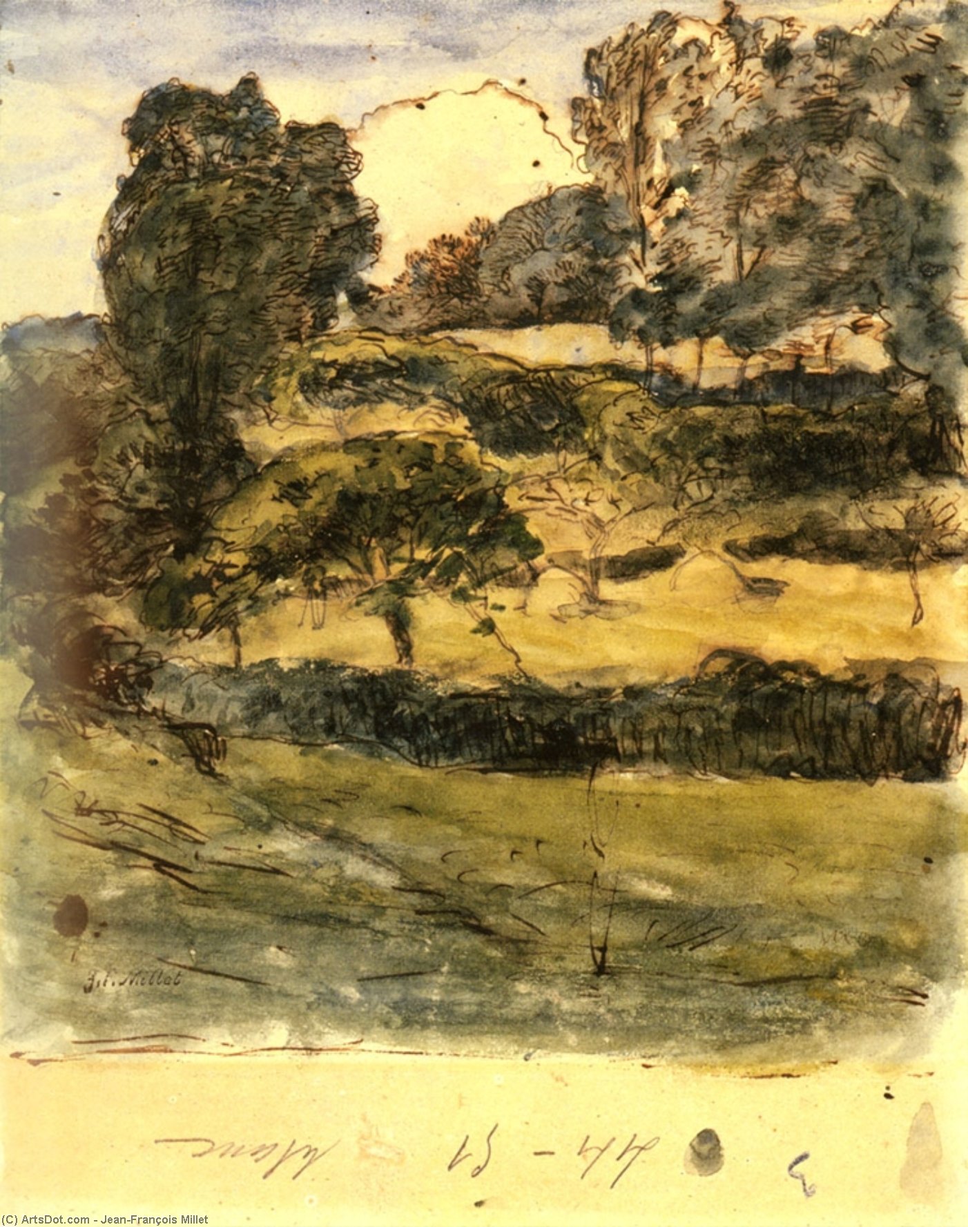 WikiOO.org - Енциклопедия за изящни изкуства - Живопис, Произведения на изкуството Jean-François Millet - Pastures in Normandy