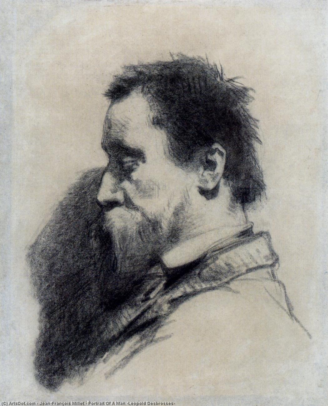 Wikioo.org - The Encyclopedia of Fine Arts - Painting, Artwork by Jean-François Millet - Portrait Of A Man (Leopold Desbrosses)