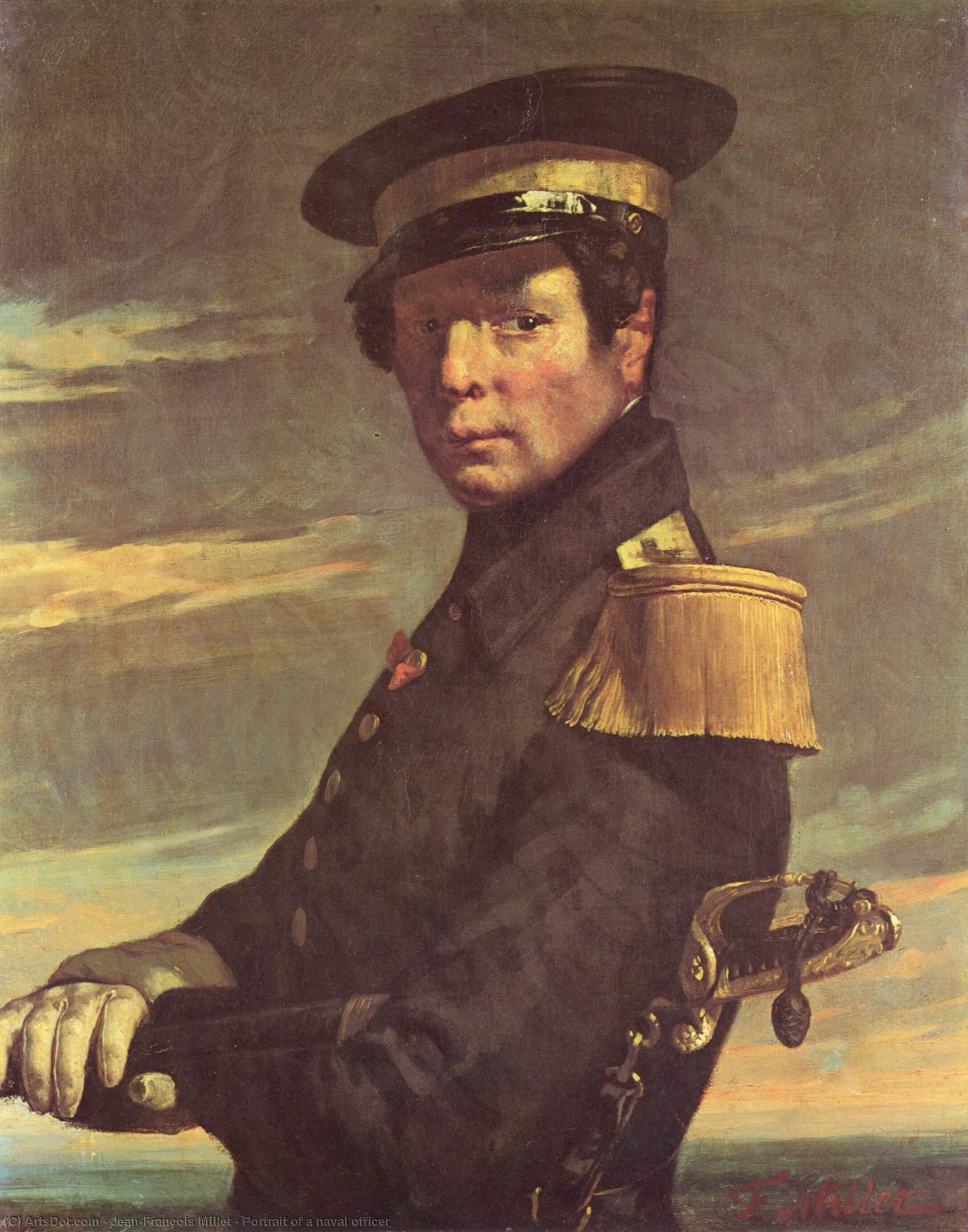 Wikioo.org - The Encyclopedia of Fine Arts - Painting, Artwork by Jean-François Millet - Portrait of a naval officer