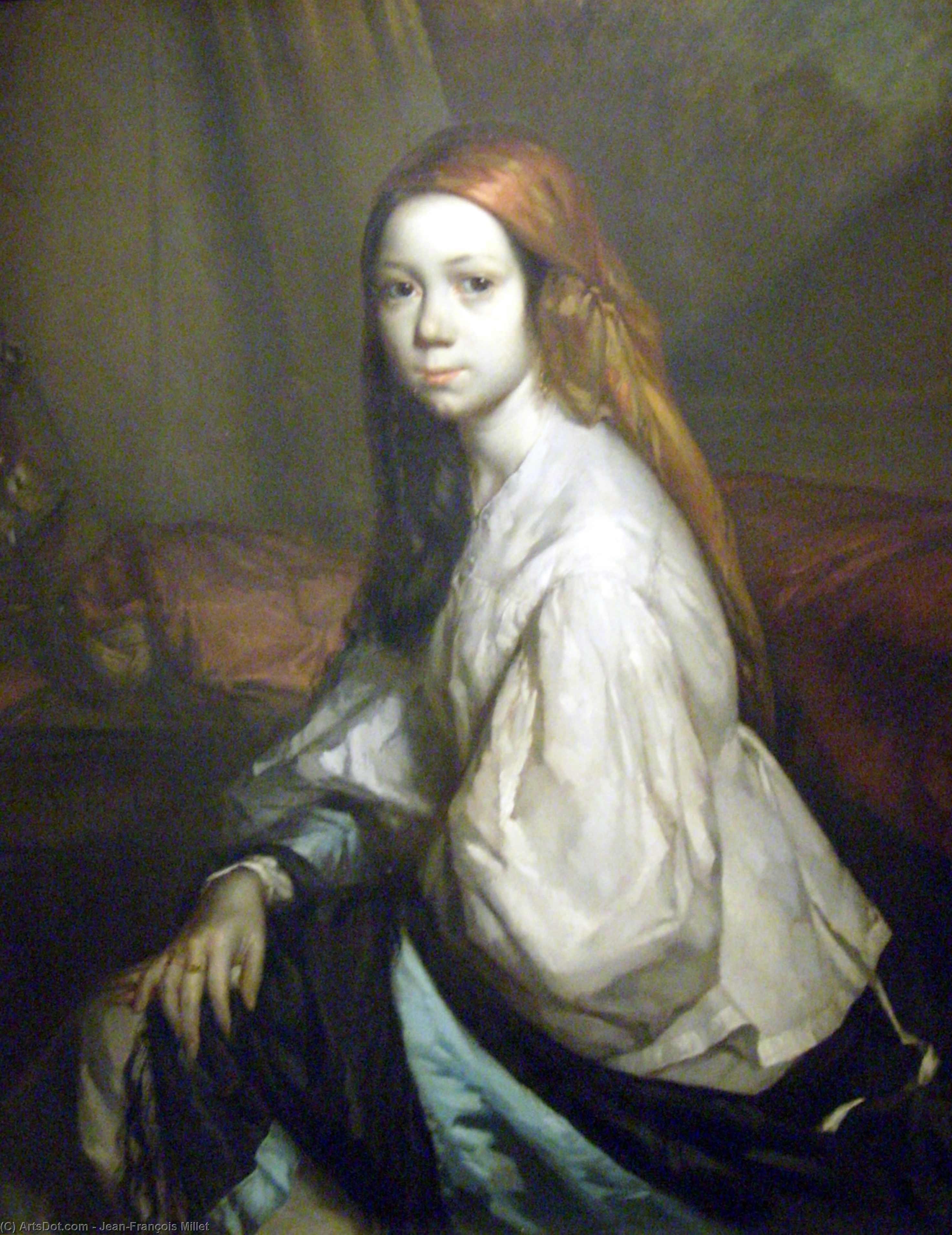 Wikioo.org – La Enciclopedia de las Bellas Artes - Pintura, Obras de arte de Jean-François Millet - Retrato de Paulina Ono
