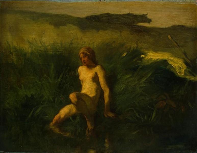 WikiOO.org - Encyclopedia of Fine Arts - Målning, konstverk Jean-François Millet - The Bather1