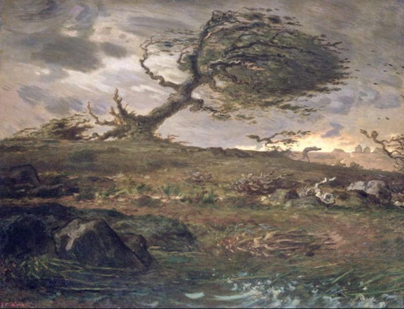Wikioo.org - The Encyclopedia of Fine Arts - Painting, Artwork by Jean-François Millet - The Gust of Wind