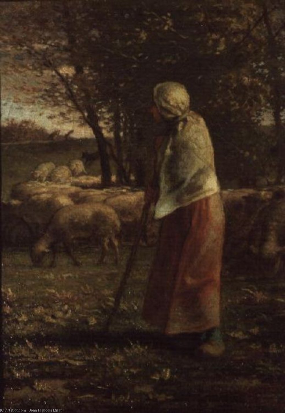 WikiOO.org - Енциклопедія образотворчого мистецтва - Живопис, Картини
 Jean-François Millet - The Little Shepherdess