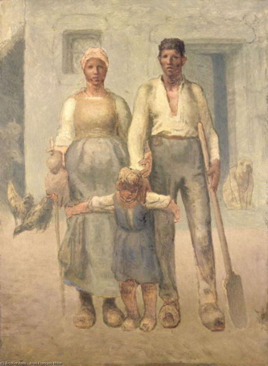 Wikioo.org - The Encyclopedia of Fine Arts - Painting, Artwork by Jean-François Millet - The Peasant Family