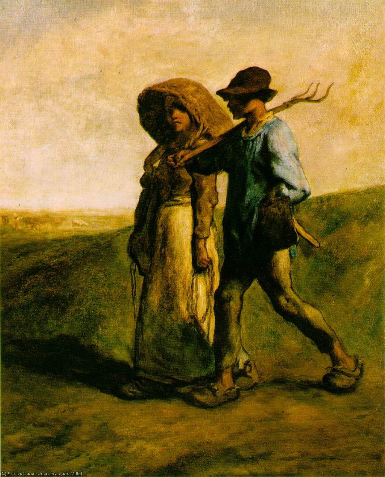 Wikioo.org - The Encyclopedia of Fine Arts - Painting, Artwork by Jean-François Millet - The Walk to Work (Le Depart pour le Travail)
