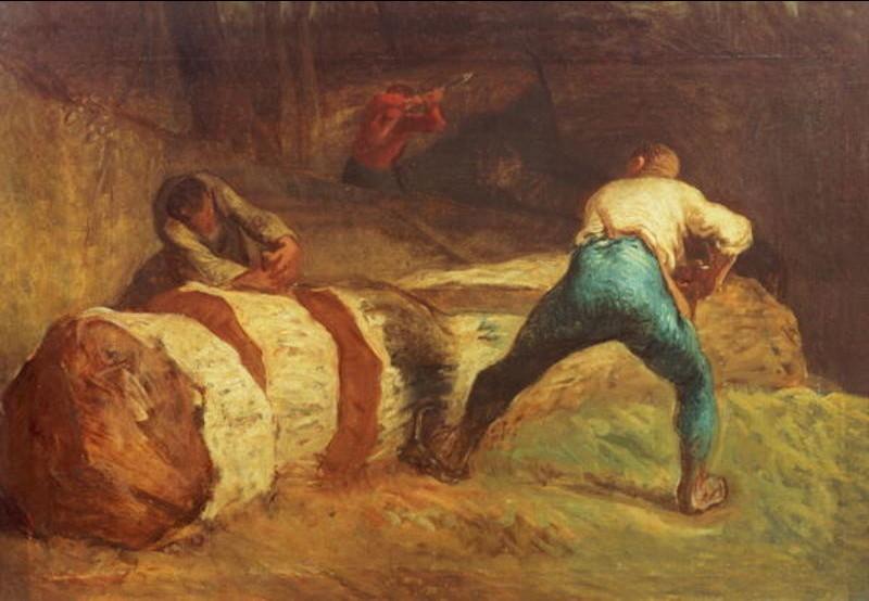 Wikioo.org - The Encyclopedia of Fine Arts - Painting, Artwork by Jean-François Millet - The Wood Sawyers