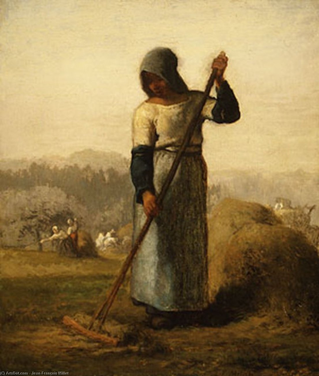 WikiOO.org – 美術百科全書 - 繪畫，作品 Jean-François Millet - 女人用耙子
