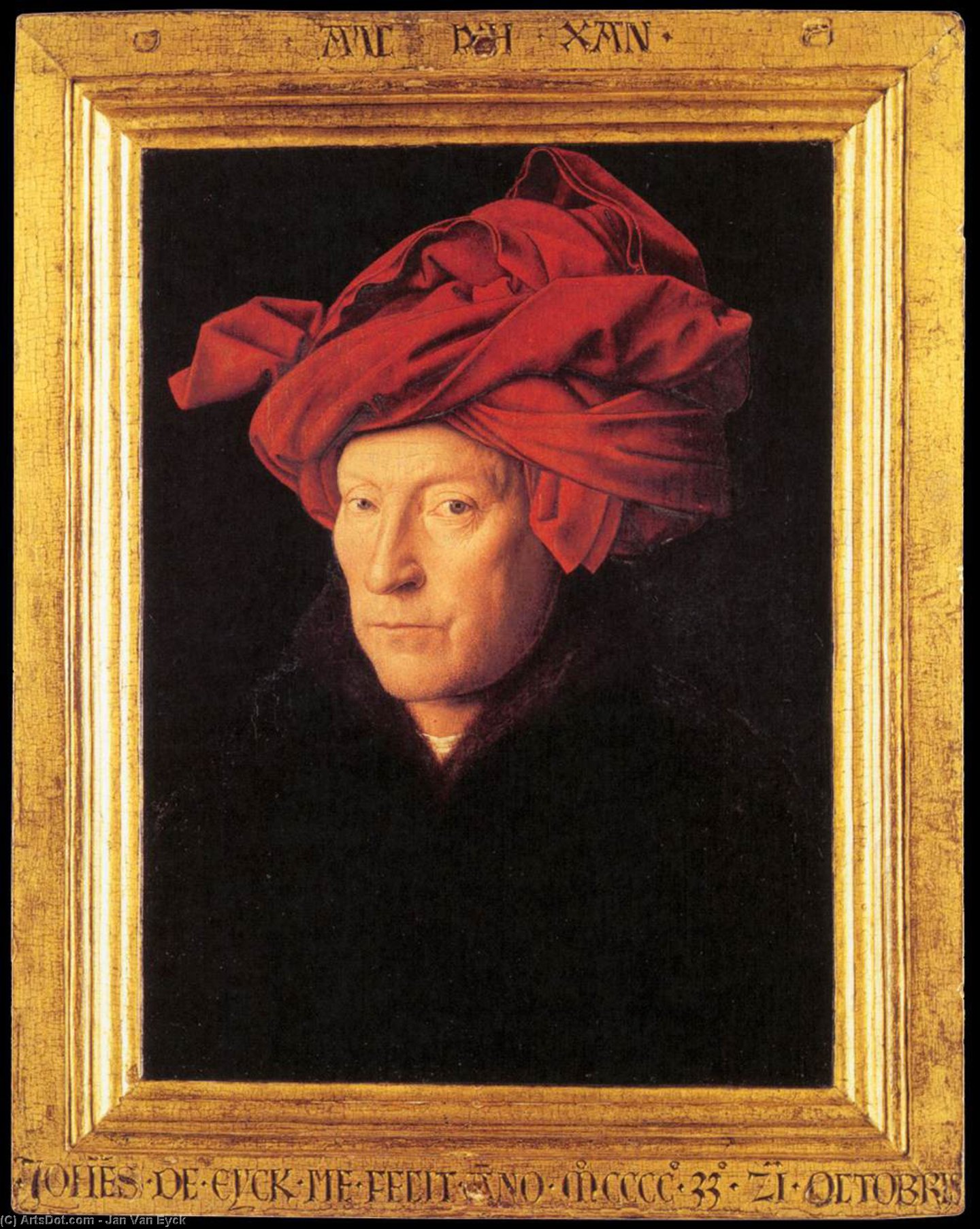 WikiOO.org - Encyclopedia of Fine Arts - Festés, Grafika Jan Van Eyck - Man in a Turban