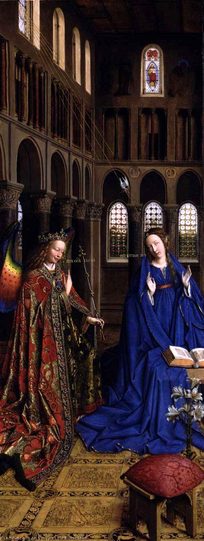 Wikoo.org - موسوعة الفنون الجميلة - اللوحة، العمل الفني Jan Van Eyck - The Annunciation