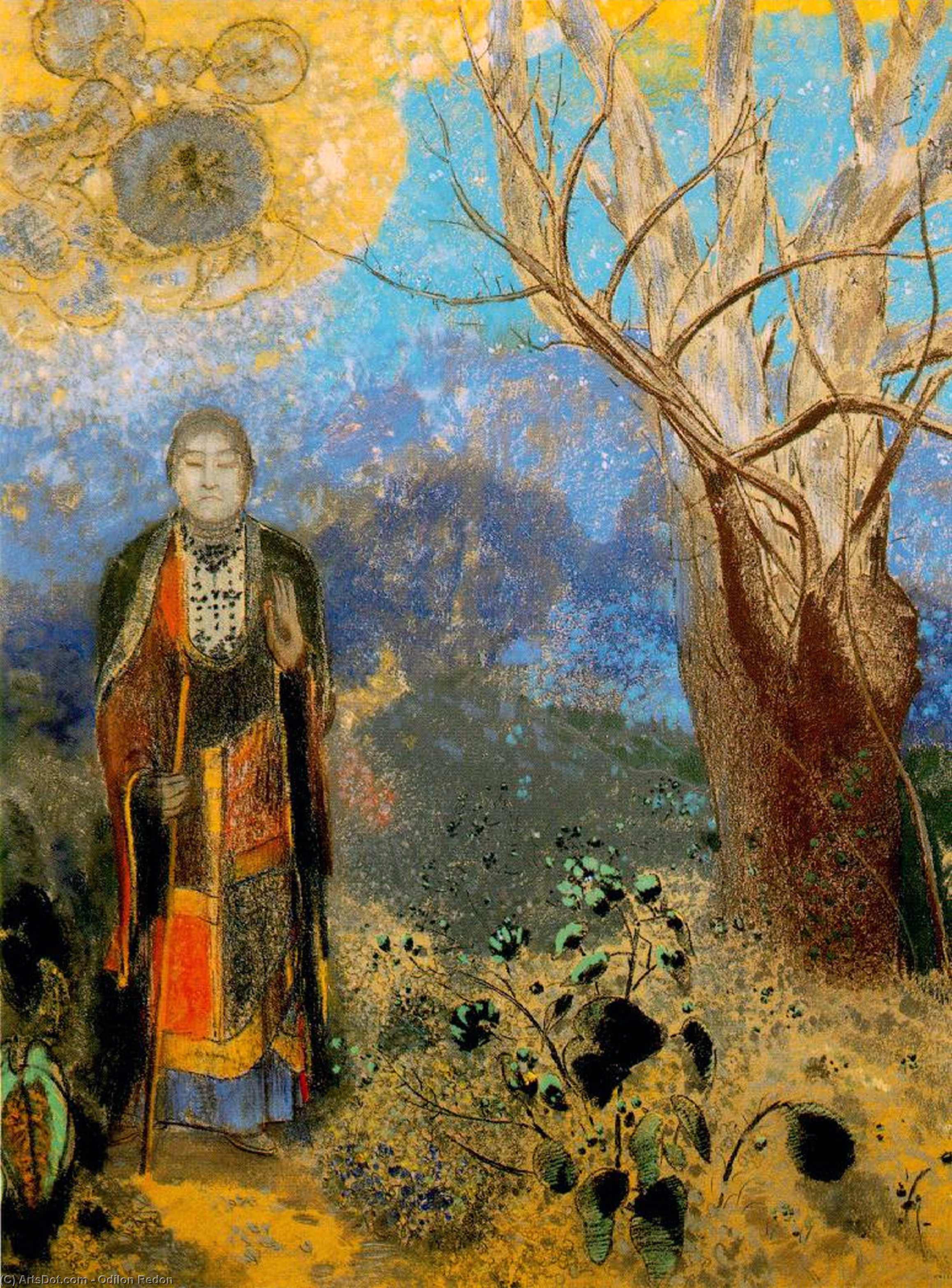 Wikioo.org – La Enciclopedia de las Bellas Artes - Pintura, Obras de arte de Odilon Redon - le bouddha ( el buda )