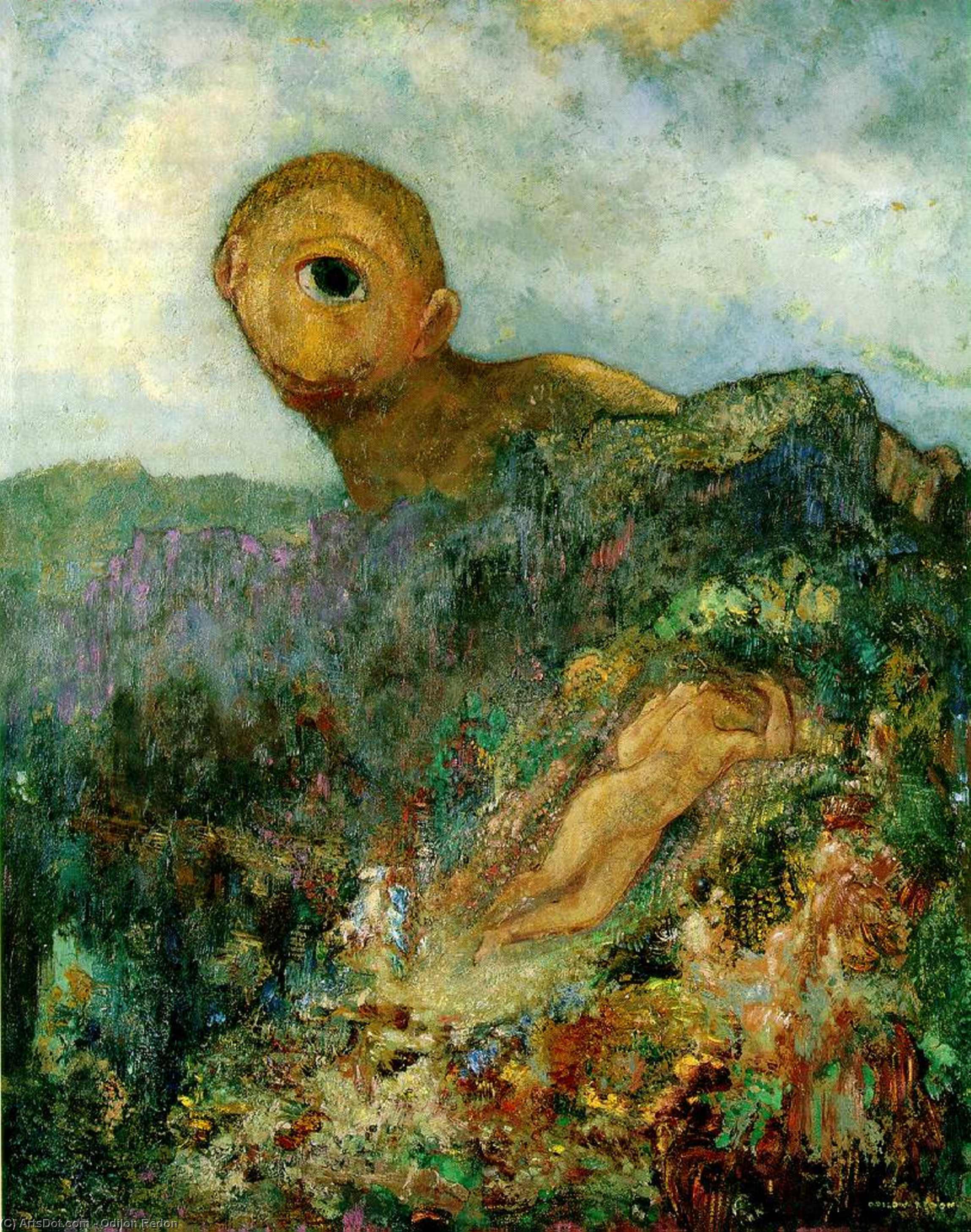 Wikioo.org - The Encyclopedia of Fine Arts - Painting, Artwork by Odilon Redon - The Cyclops