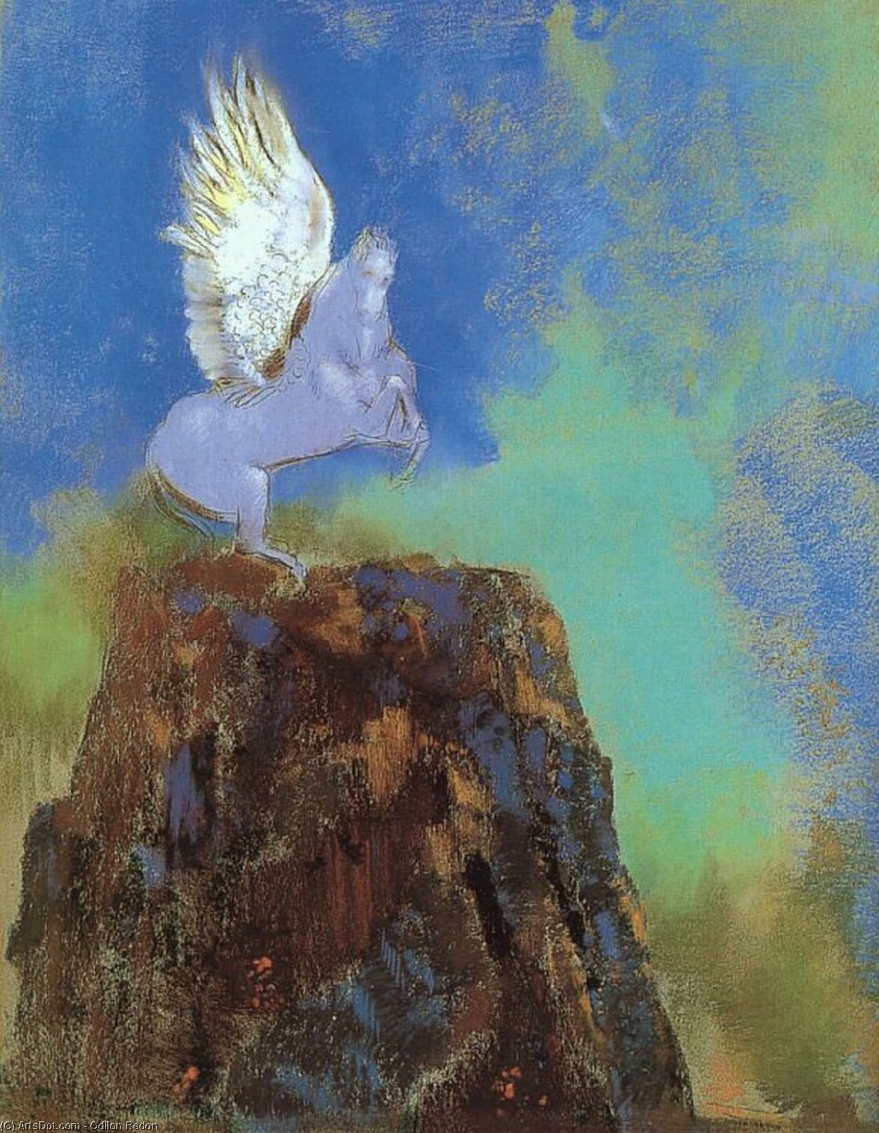 Wikioo.org - The Encyclopedia of Fine Arts - Painting, Artwork by Odilon Redon - The Pegasus