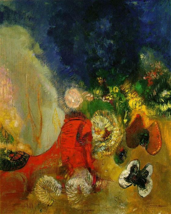 Wikioo.org - The Encyclopedia of Fine Arts - Painting, Artwork by Odilon Redon - The Red Sphinx
