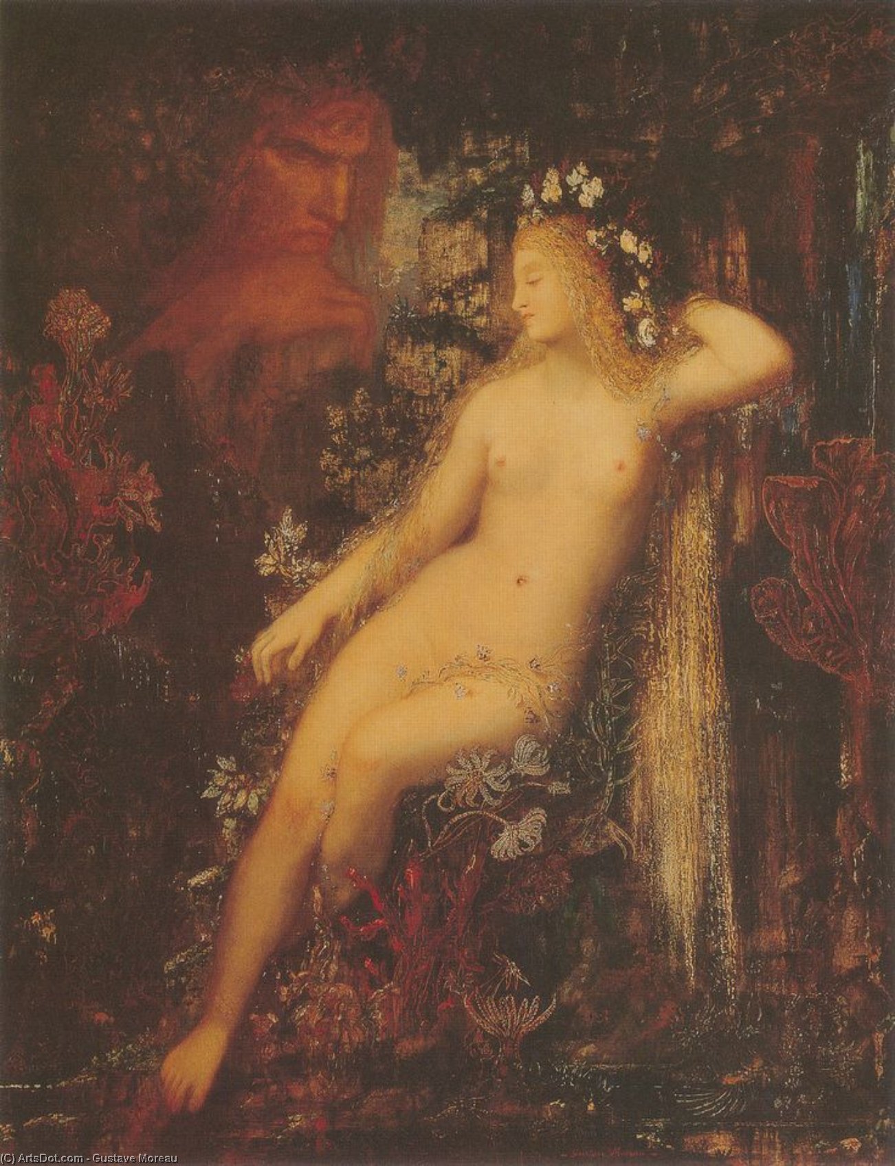 WikiOO.org - Encyclopedia of Fine Arts - Maleri, Artwork Gustave Moreau - Galatée
