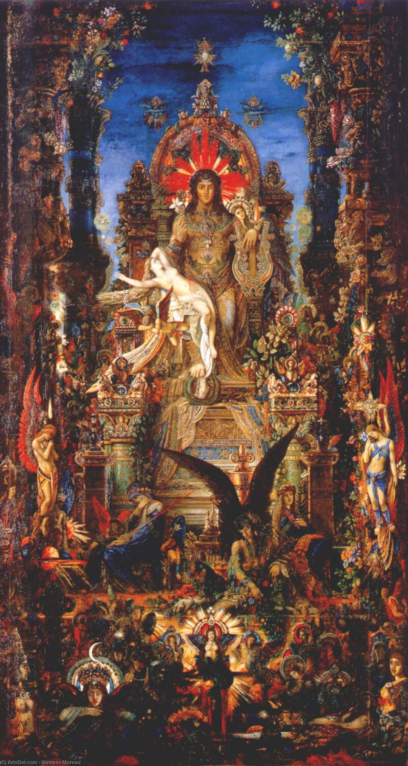 Wikioo.org - Bách khoa toàn thư về mỹ thuật - Vẽ tranh, Tác phẩm nghệ thuật Gustave Moreau - Jupiter and Semele