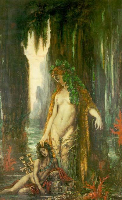 Wikoo.org - موسوعة الفنون الجميلة - اللوحة، العمل الفني Gustave Moreau - The Poet and the Siren