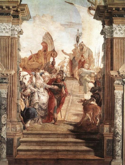 Wikioo.org - The Encyclopedia of Fine Arts - Painting, Artwork by Giovanni Battista Tiepolo - The Meeting of Anthony and Cleopatra