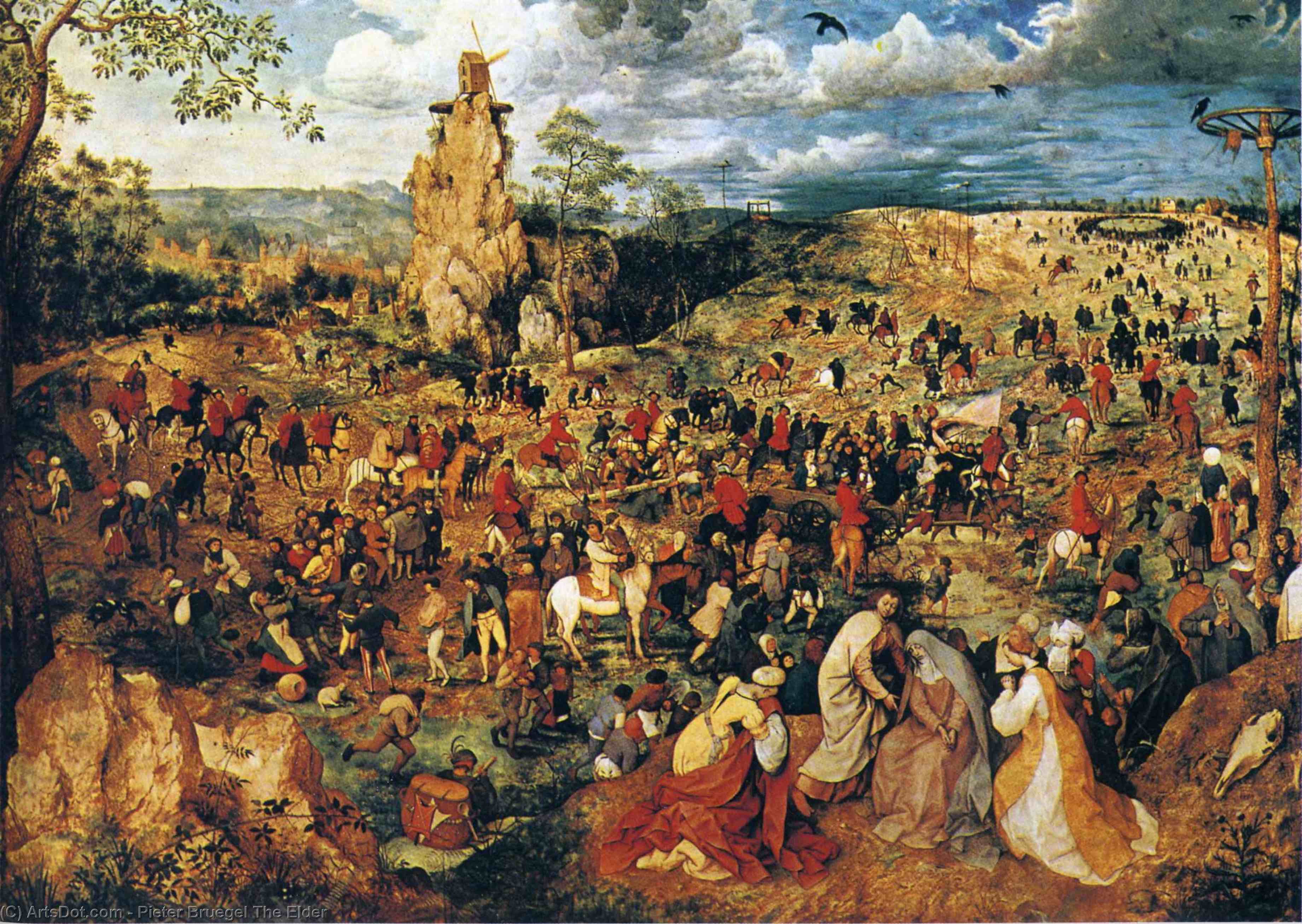 Wikioo.org – La Enciclopedia de las Bellas Artes - Pintura, Obras de arte de Pieter Bruegel The Elder - cristo cargando la cruz
