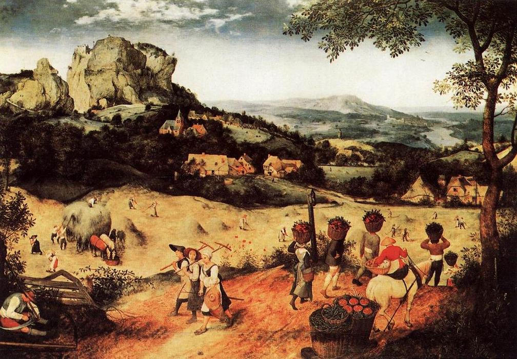 Wikioo.org - สารานุกรมวิจิตรศิลป์ - จิตรกรรม Pieter Bruegel The Elder - Haymaking (July)