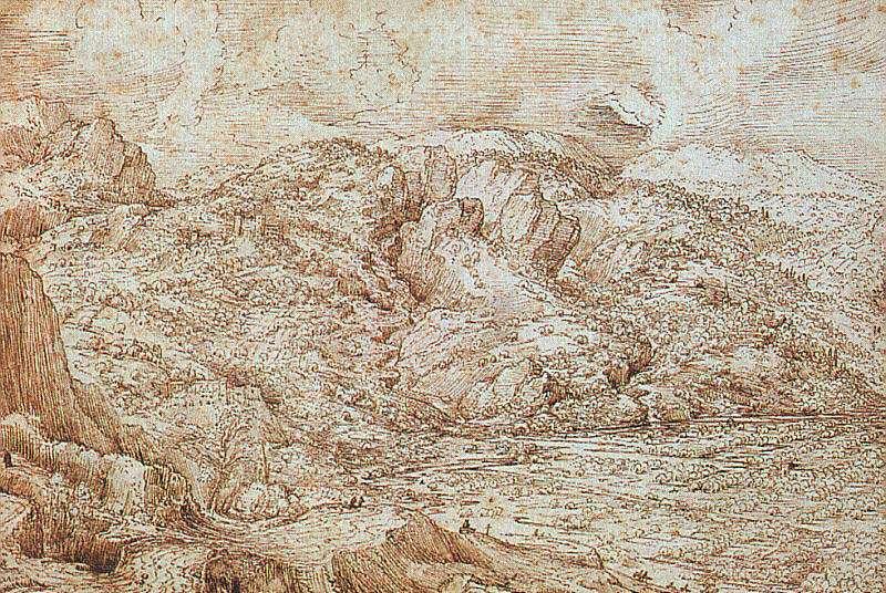WikiOO.org - Encyclopedia of Fine Arts - Lukisan, Artwork Pieter Bruegel The Elder - Landscape of the Alps
